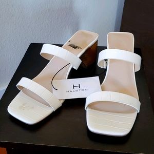Halston croc heel